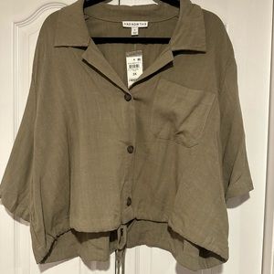 NWT And Now This Tie Front Blouse